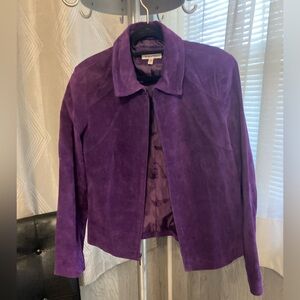 Purple Leather Blazer / Jacket. Women’s size 12.